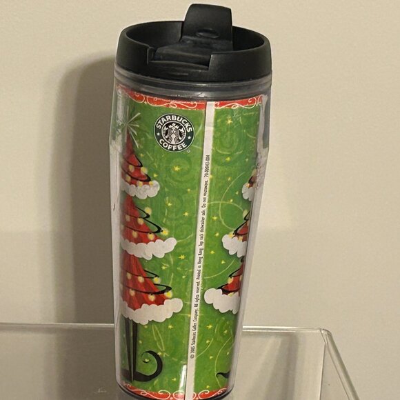 STARBUCKS 2005 Christmas Elf Tree 16 oz Travel Tumbler - Picture 3 of 6